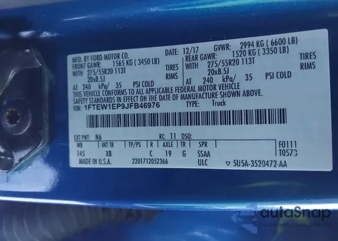 2018 Ford F-150 Xlt from USA, damaged, VIN 1FTEW1EP9JFB46976